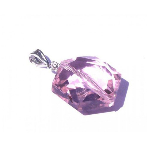 Hexagon Pink Andara Crystal Pendant